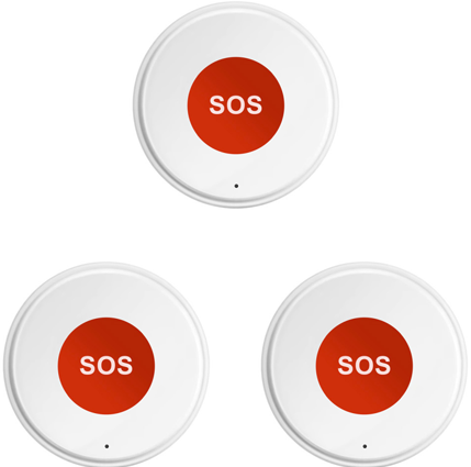 Lot 3 Pendentifs Bip Bouton Alarme SOS Personne Agée Alerte Instantanée sur Téléphone