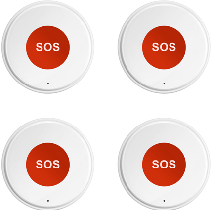 Offre 4 X Bip Pendentif Bouton Alarme SOS Personne Agée Anti Chute Alerte Instantanée sur Téléphone